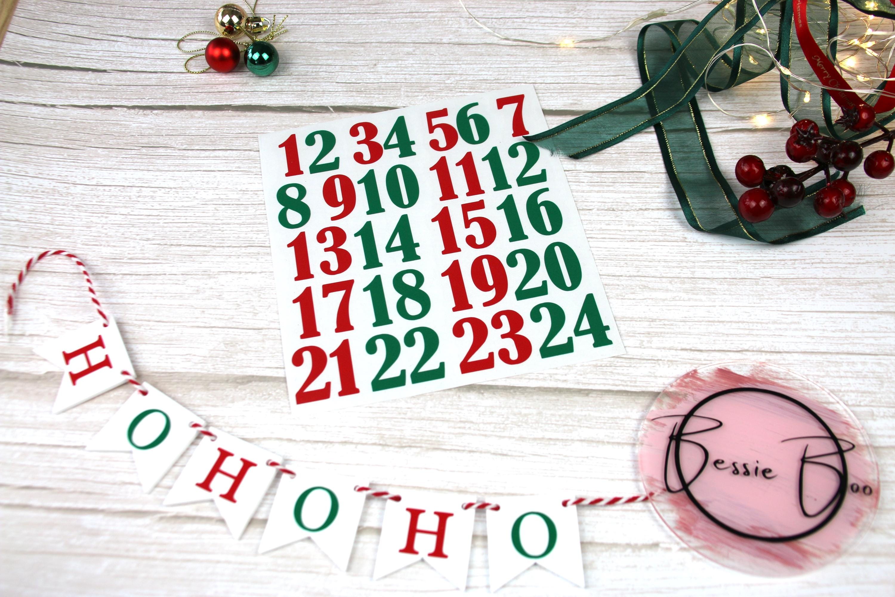 Christmas Advent Number Decals | Advent Stickers | Gift Box Decal | Christmas Gift Stickers | Advent Calendar Numbers
