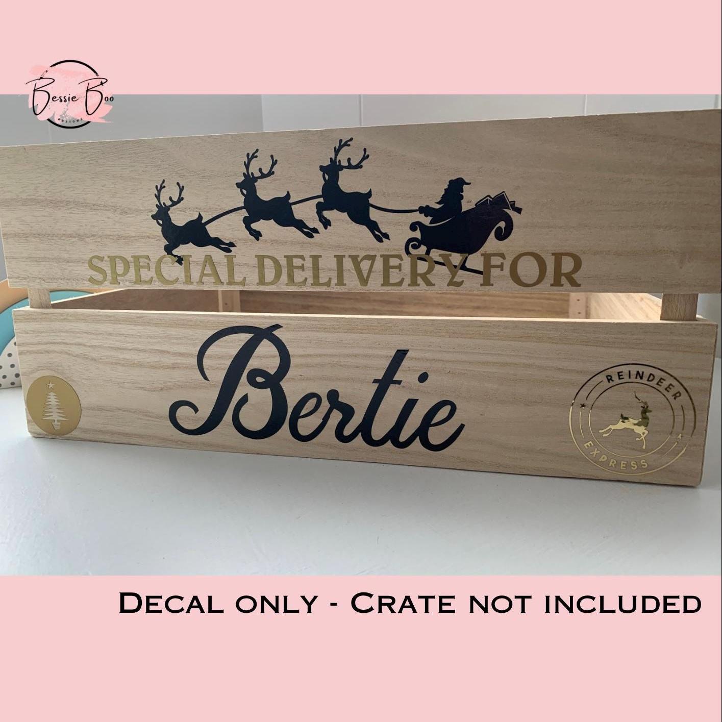 DIY Crate - Personalised Christmas Crate Sticker Decal