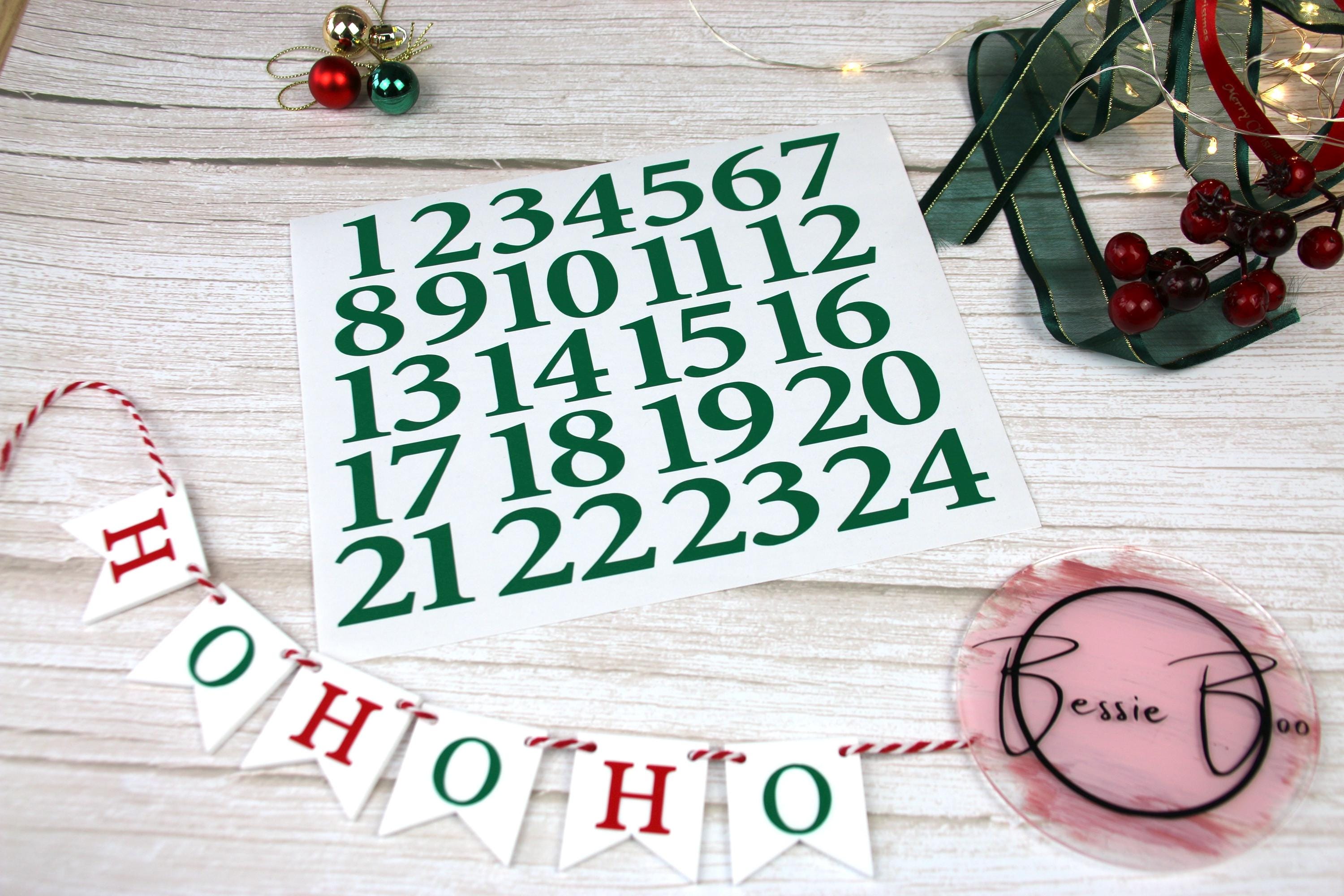 Christmas Advent Number Decals | Advent Stickers | Gift Box Decal | Christmas Gift Stickers | Advent Calendar Numbers