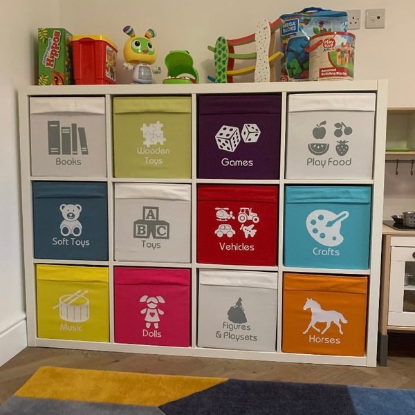 Toy Storage Decals | Toy Box Labels | Self-Adhesive Personalised Decals | Personalised Stickers | Kallax Decal | Kallax Sticker | Kallax Box