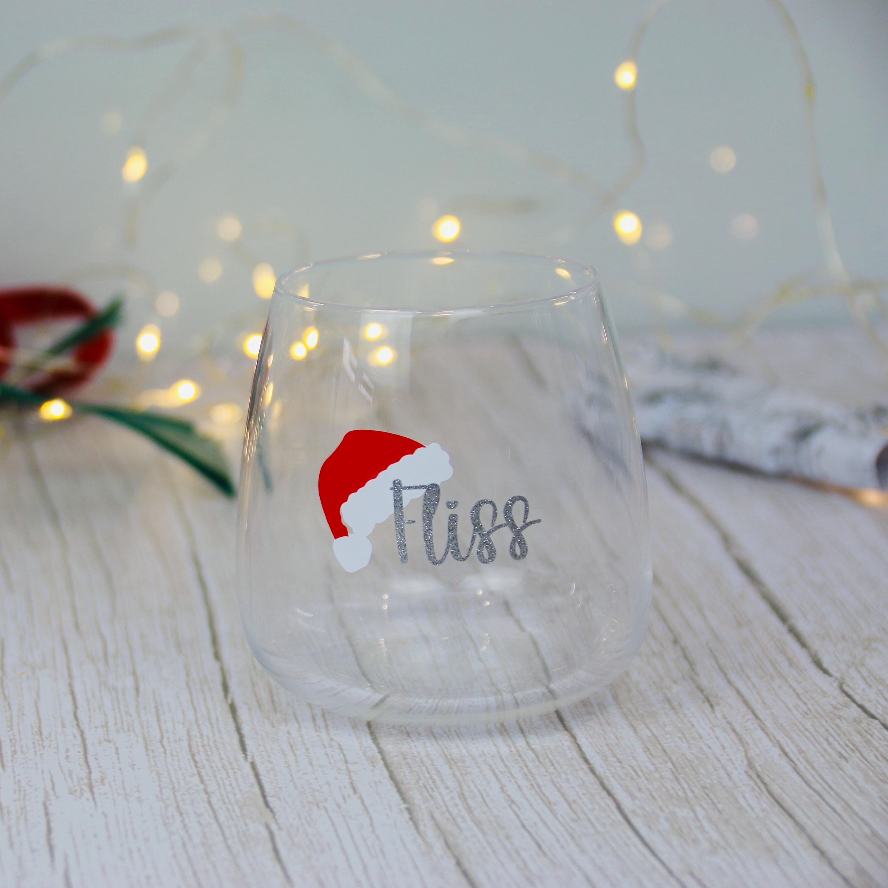 Gift Ideas - Christmas Elf Santa Hat Glass | Personalised Glass | Christmas Present | Christmas 2024  | Christmas tumbler  | Stocking Filler