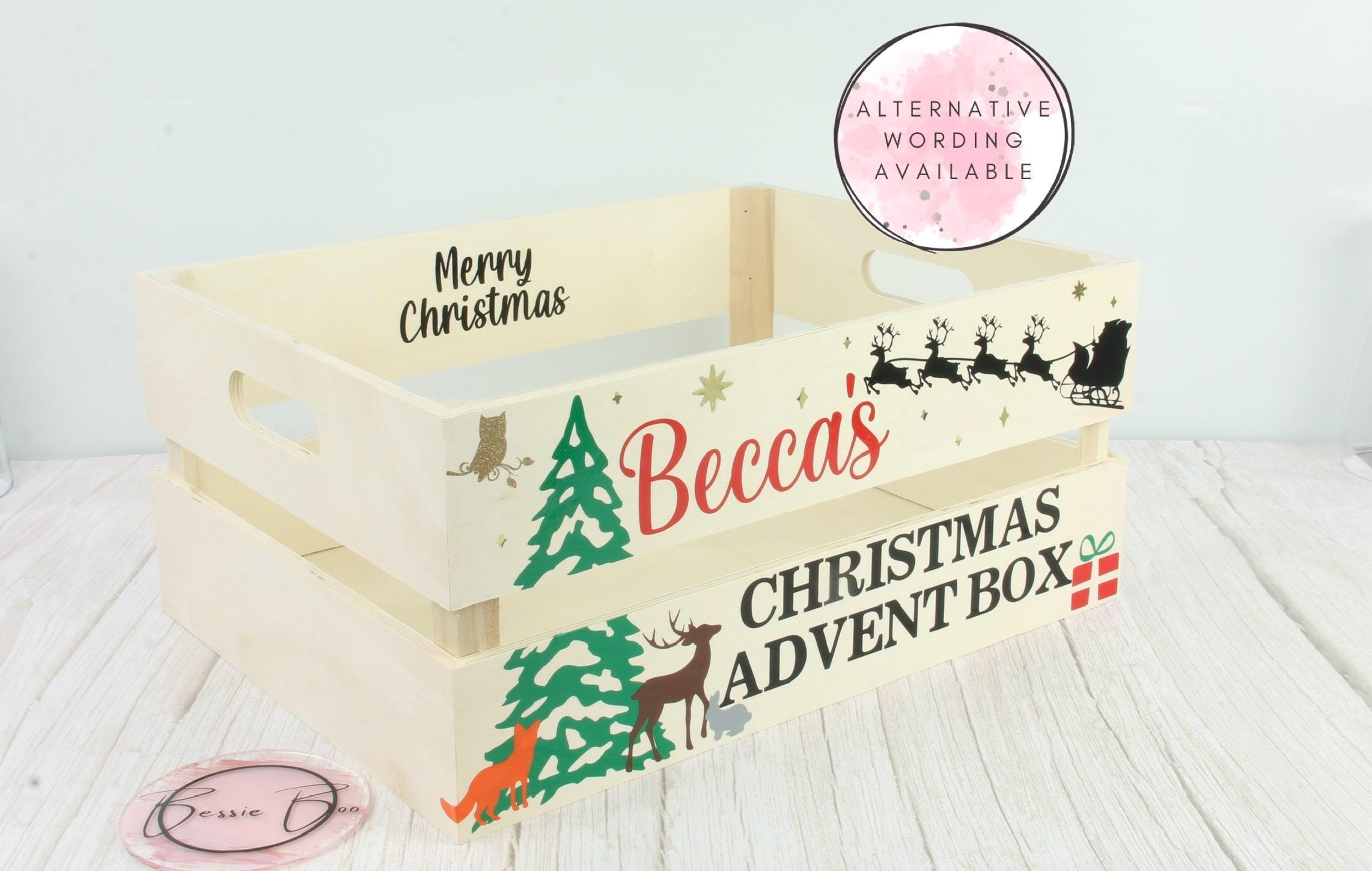 Crate - Christmas Eve Crate | Personalised Christmas Gift | Christmas Eve Box | Christmas Eve Treats Christmas Crate