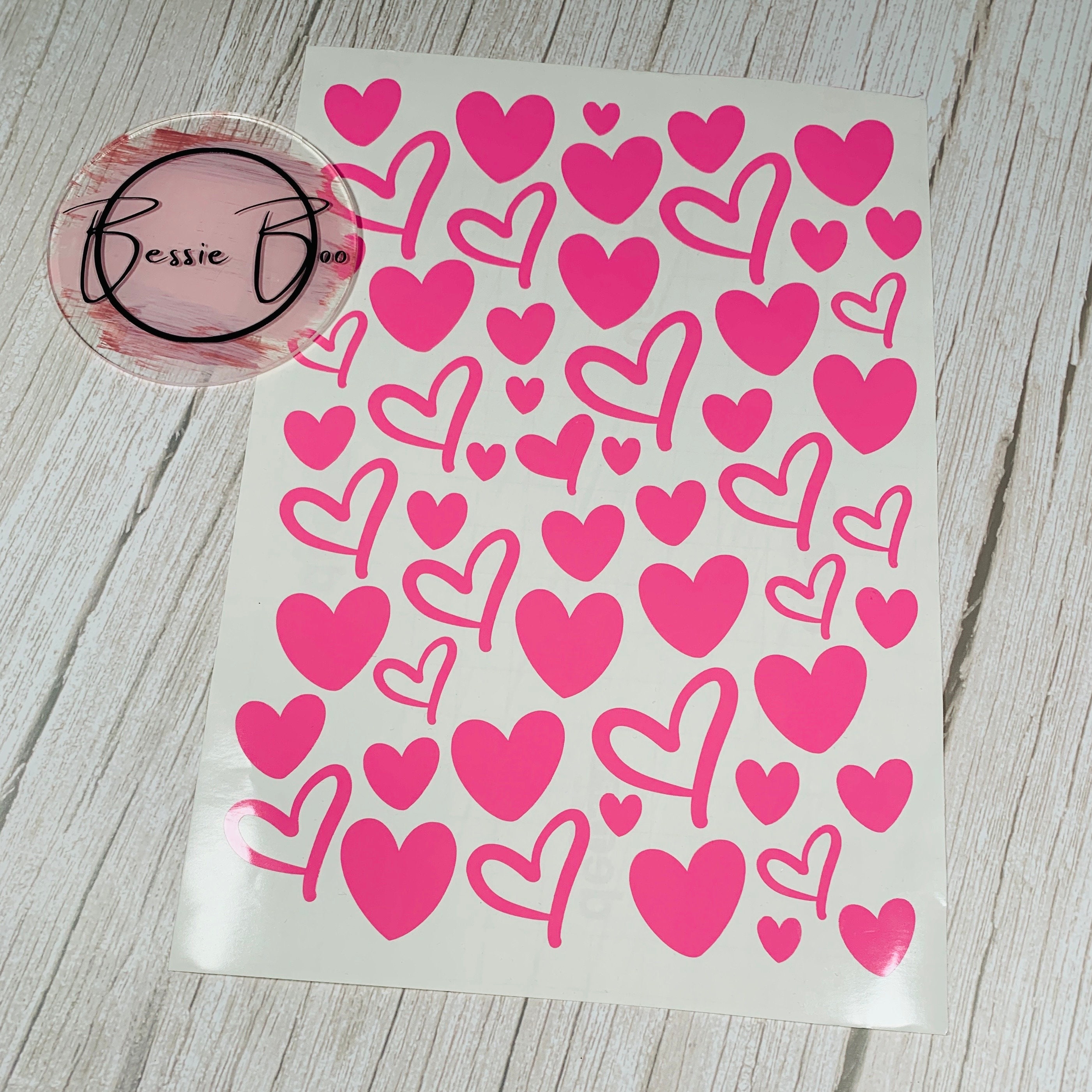Valentines Decal Sheet | Heart Stickers| Valentines Day Decals | Wall Stickers | Love Heart decorations | Custom Made Vinyl Labels