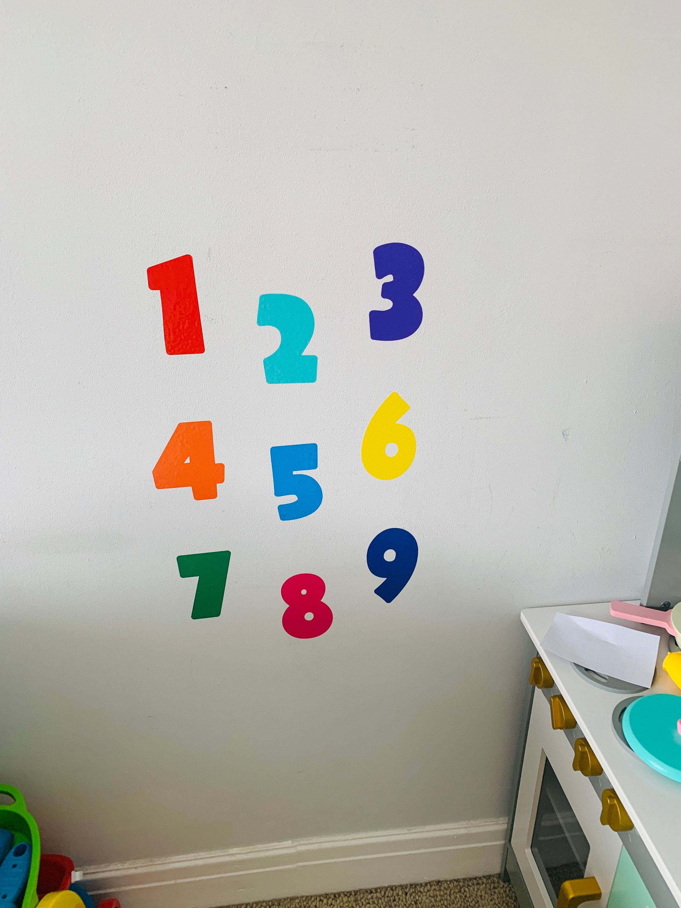 Wall Decor | Play Room Wall Decals | Numbers Wall Stickers | Kids Bedroom Wall Art | Custom Made Decals | Self-Adhesive Vinyl Wall Decals