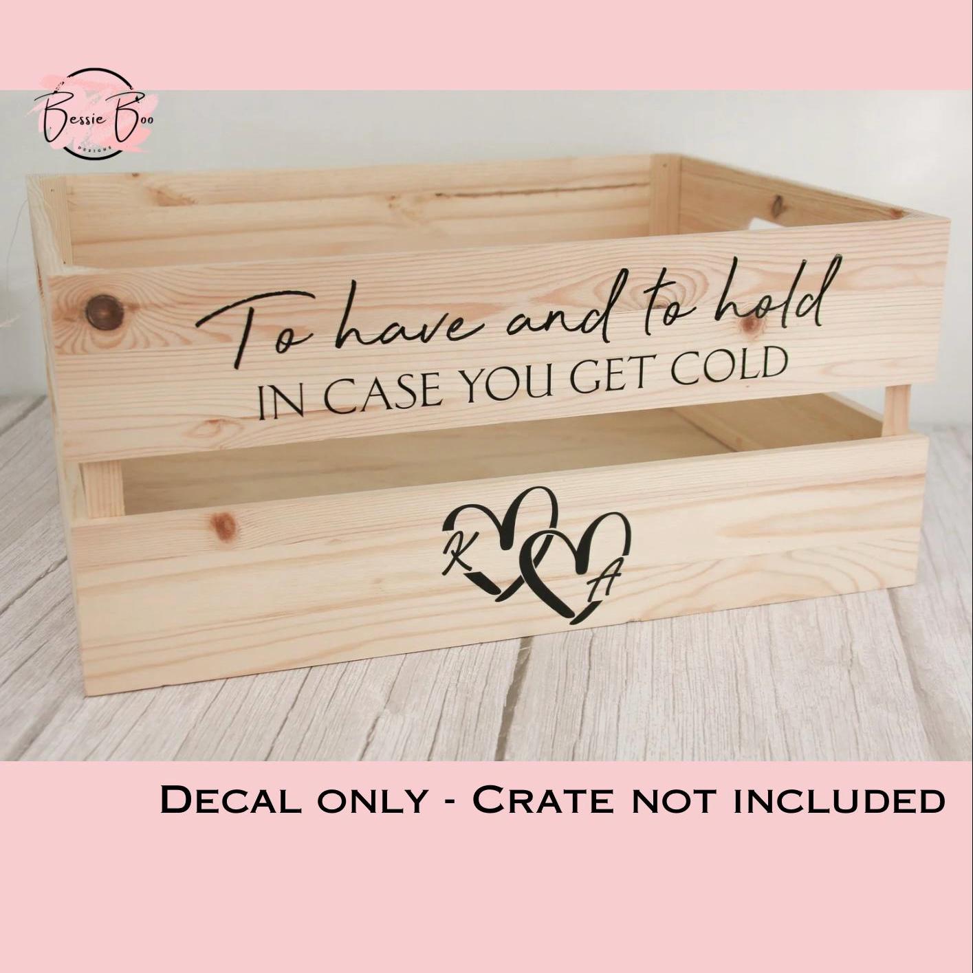 DIY Crate - Personalised Wedding Crate Sticker Decal