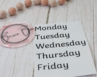 Weekday Labels | Days of the Week Stickers | Labels for Teachers | Planner Labels | Custom Made Vinyl Labels | Self-Adhesive Labels