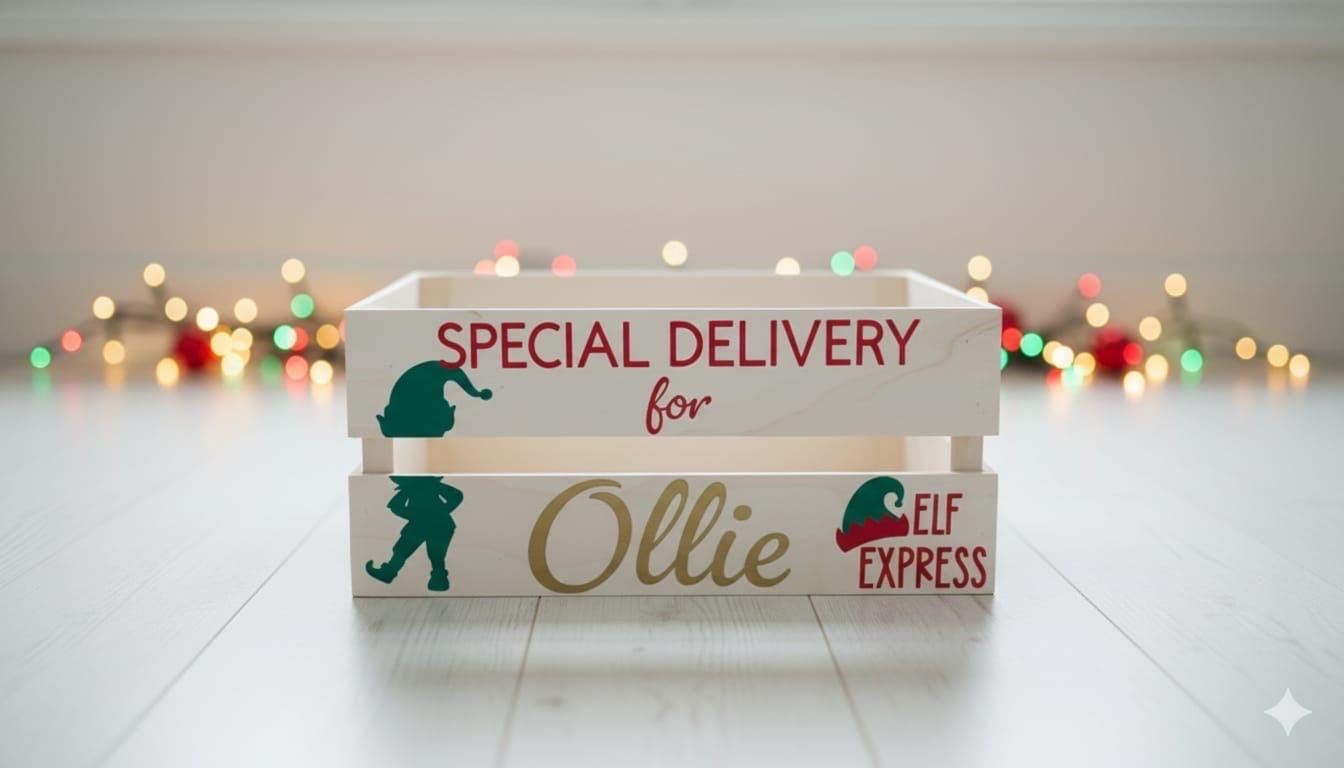 Crate - Christmas Crate | Personalised Christmas Gift | Christmas Eve Box | Elf Delivery