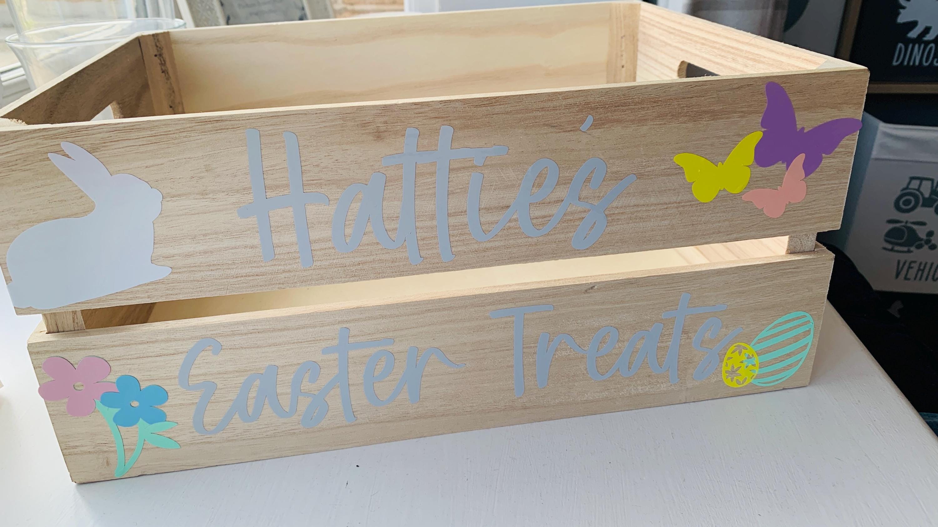 Crate - Easter Crate | Personalised Wooden Crate | Easter Treats | Gift for kids | Easter present | Happy Easter
