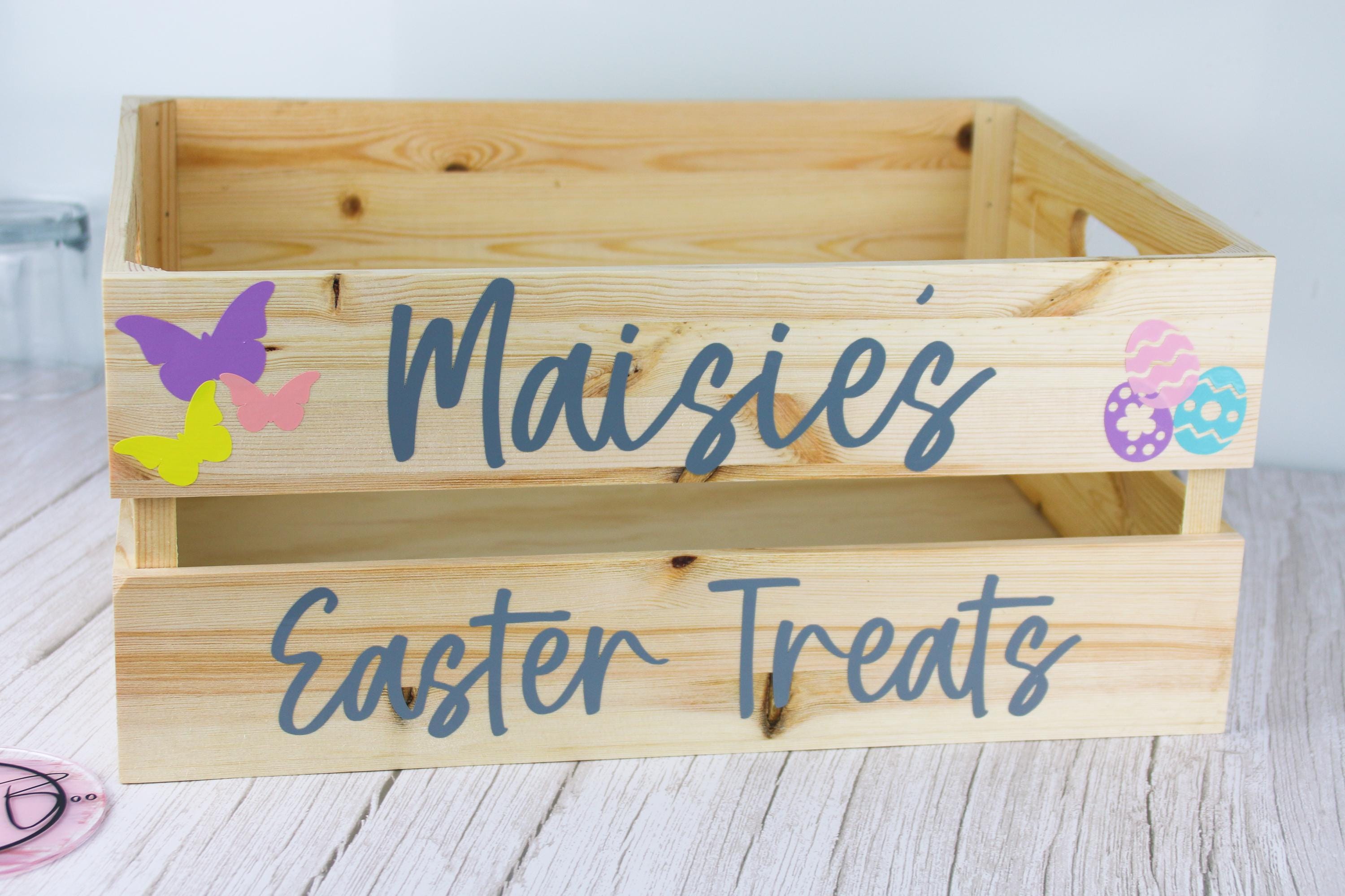 Crate - Easter Crate | Personalised Wooden Crate | Easter Treats | Gift for kids | Easter present | Happy Easter