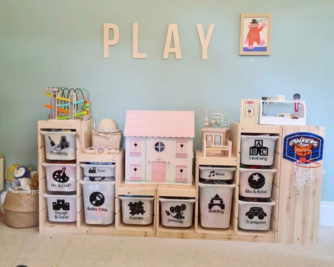 Plastic Toy Storage Decals Toy Box Labels SelfAdhesive Etsy