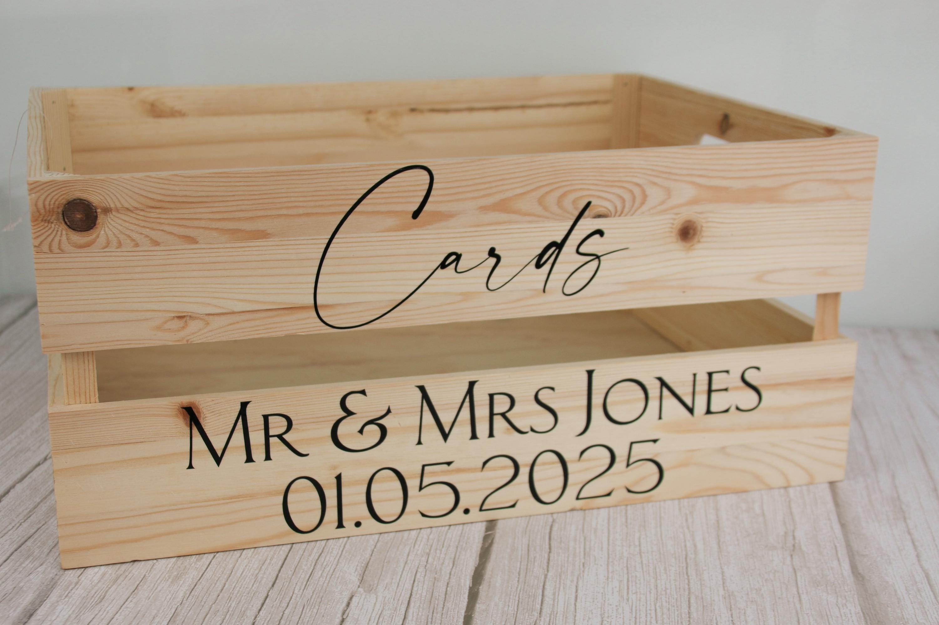 Crate - Wedding Day Crate | Personalised Wooden Crate | Marriage Crate | Gift for Mr & Mrs  | Cards crate