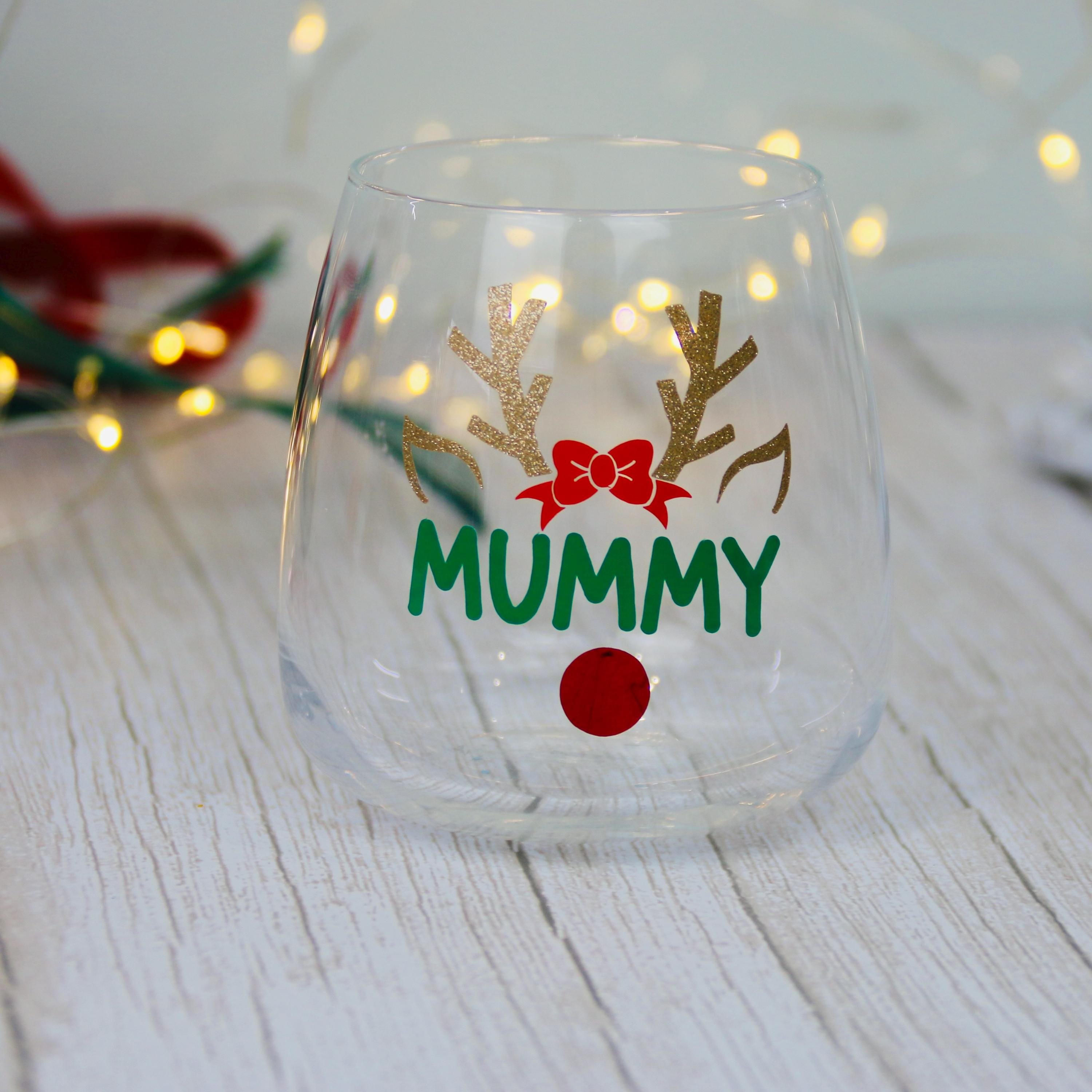 Gift Ideas - Christmas Reindeer Glass | Personalised Glass | Christmas Present | Christmas 2024  | Christmas tumbler  | Stocking Filler