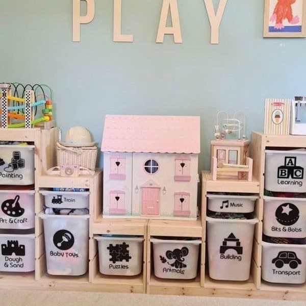 Toy Storage Decals | Plastic Toy Box Labels | Self-Adhesive Personalised Decals | Personalised Stickers