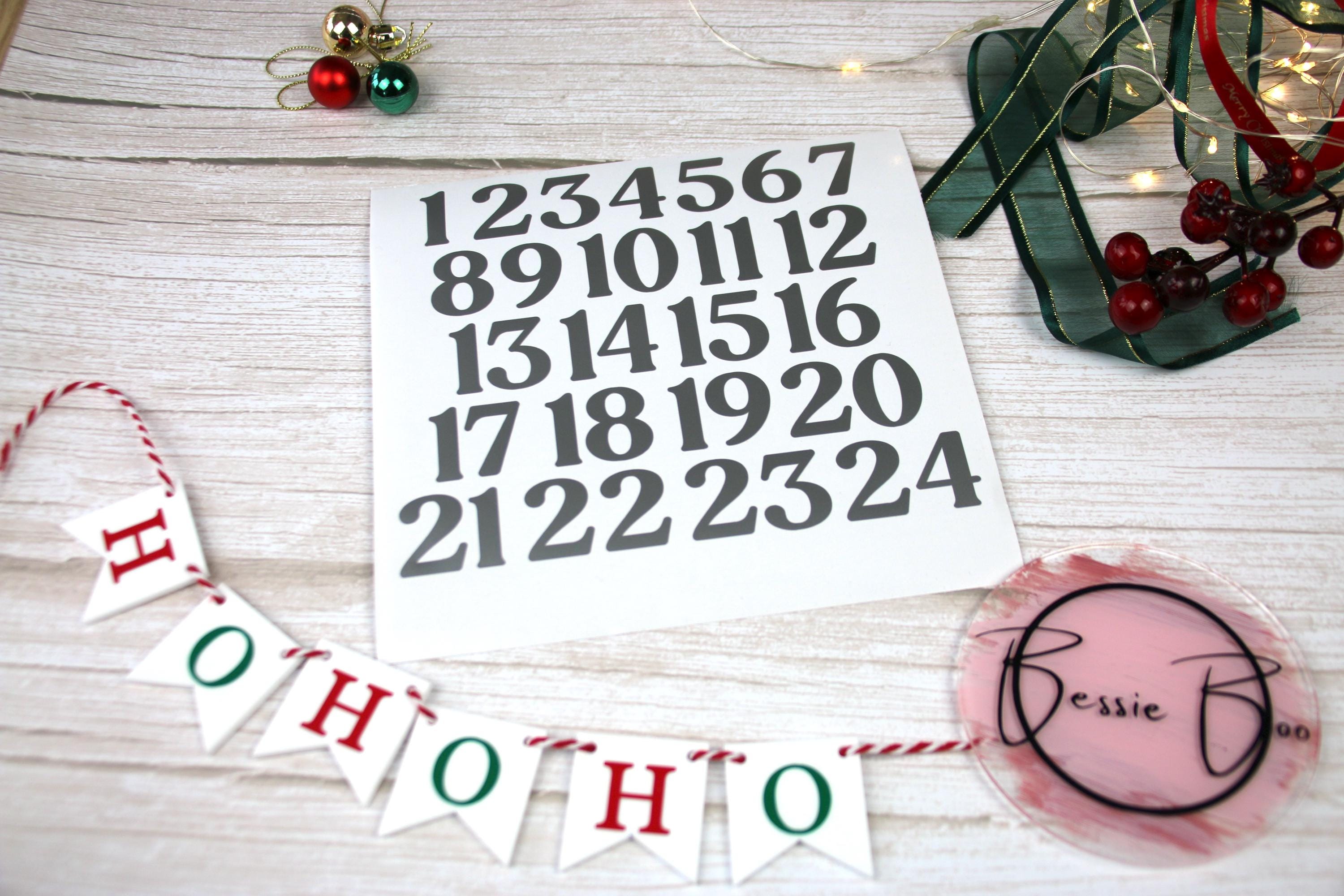 Christmas Advent Number Decals | Advent Stickers | Gift Box Decal | Christmas Gift Stickers | Advent Calendar Numbers