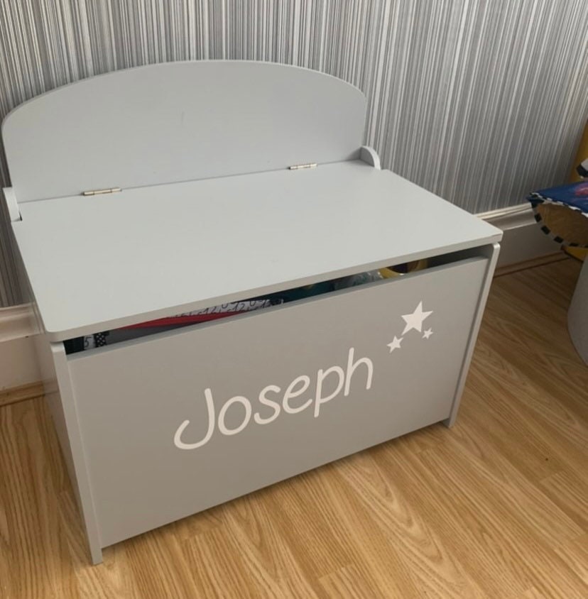 Toy Box Name Labels | Toy Box Stickers | Toy Box Name Decal | Custom Made Vinyl Labels | Self-Adhesive Personalised Labels