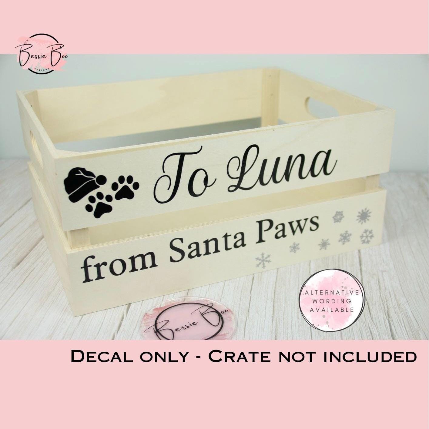 DIY Crate - Personalised Christmas Crate Sticker Decal - Furbaby - Dog Present