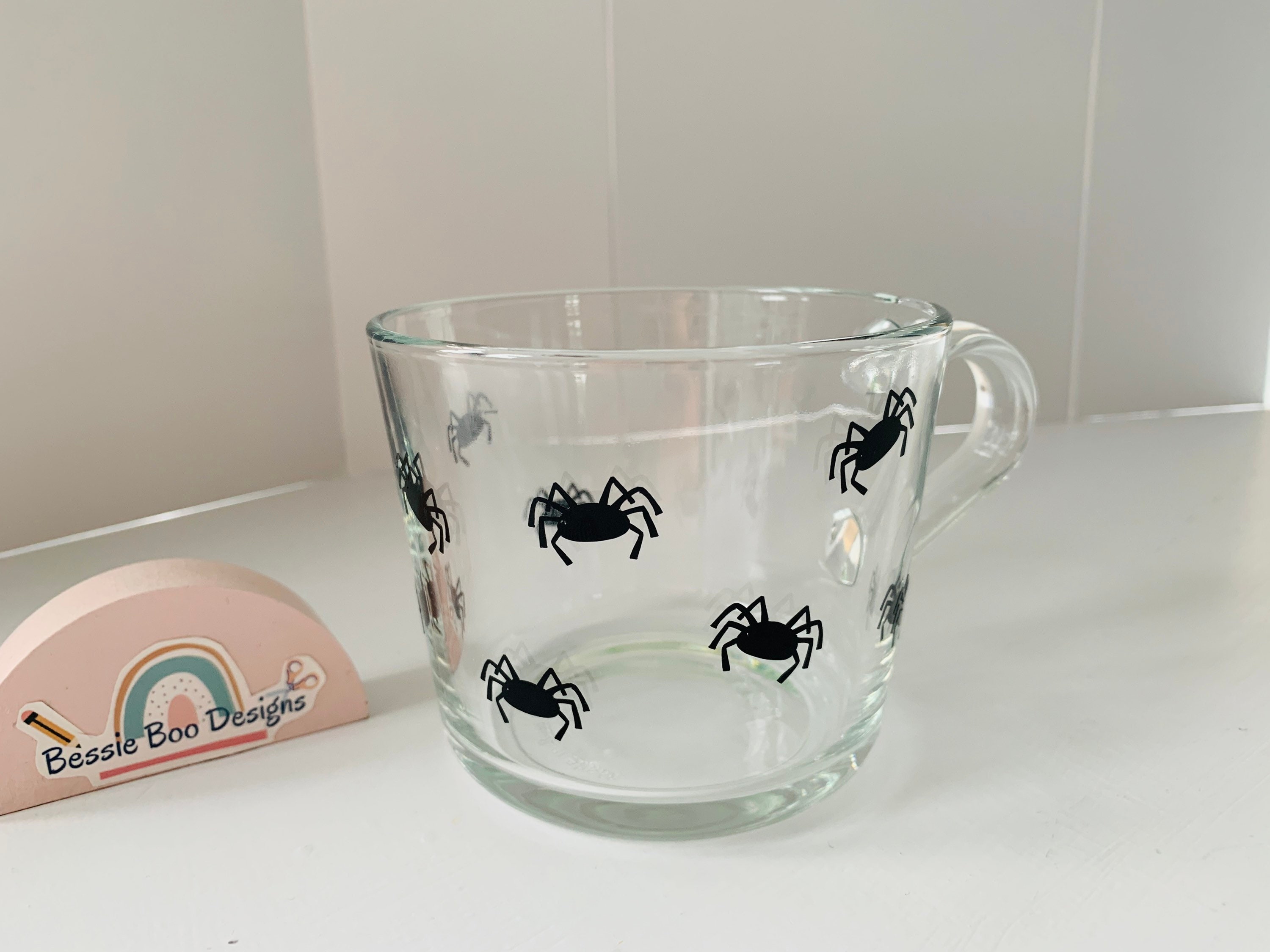 Gift Ideas - Halloween Glass Mug | Halloween Mug | Spider Mug | Pumpkin Mug | Personalised Halloween Glasses |