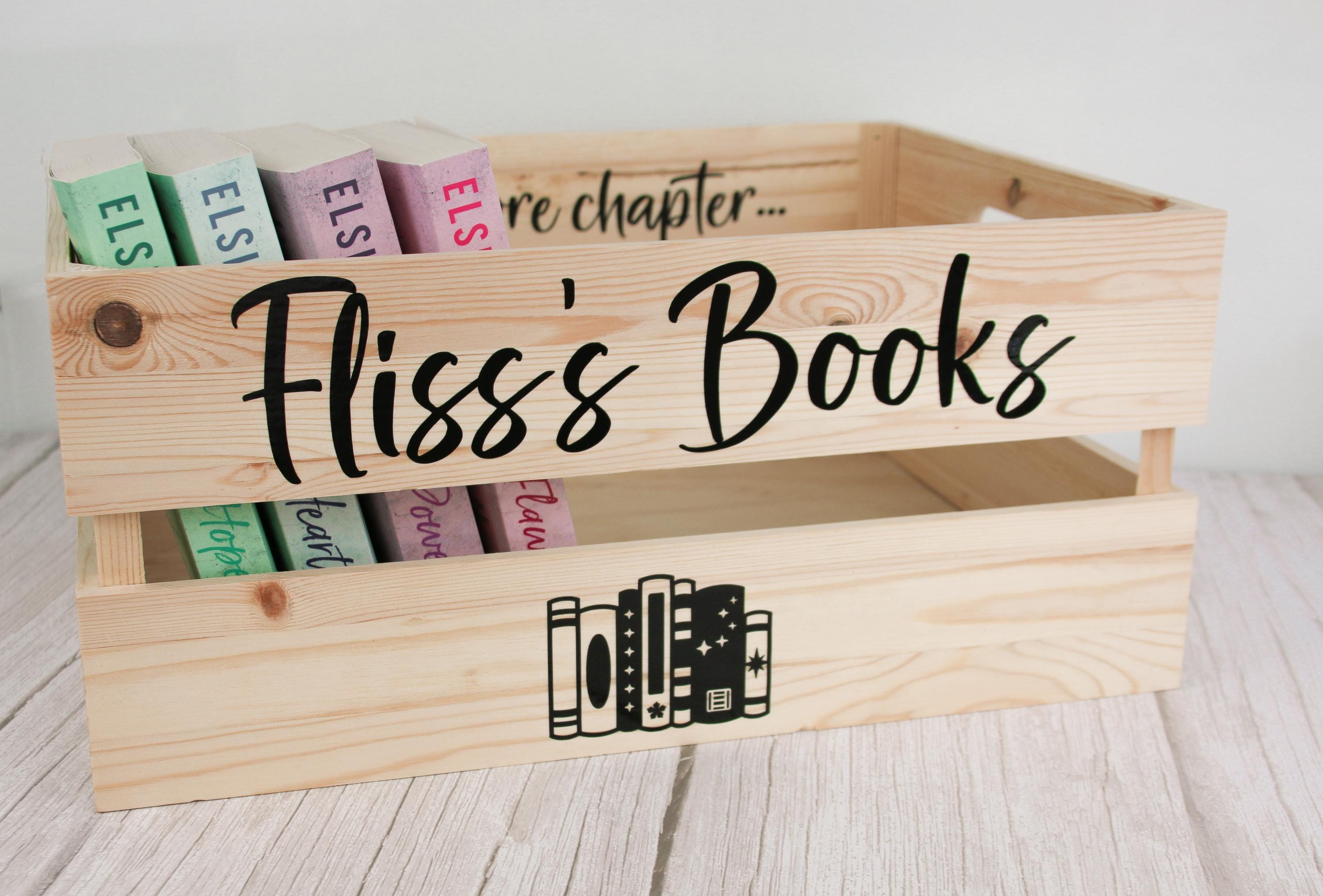 Crate - Book Crate | Library | To be Read | Personalised Wooden Crate | Gift for book lovers | Gift for her | Gift for him