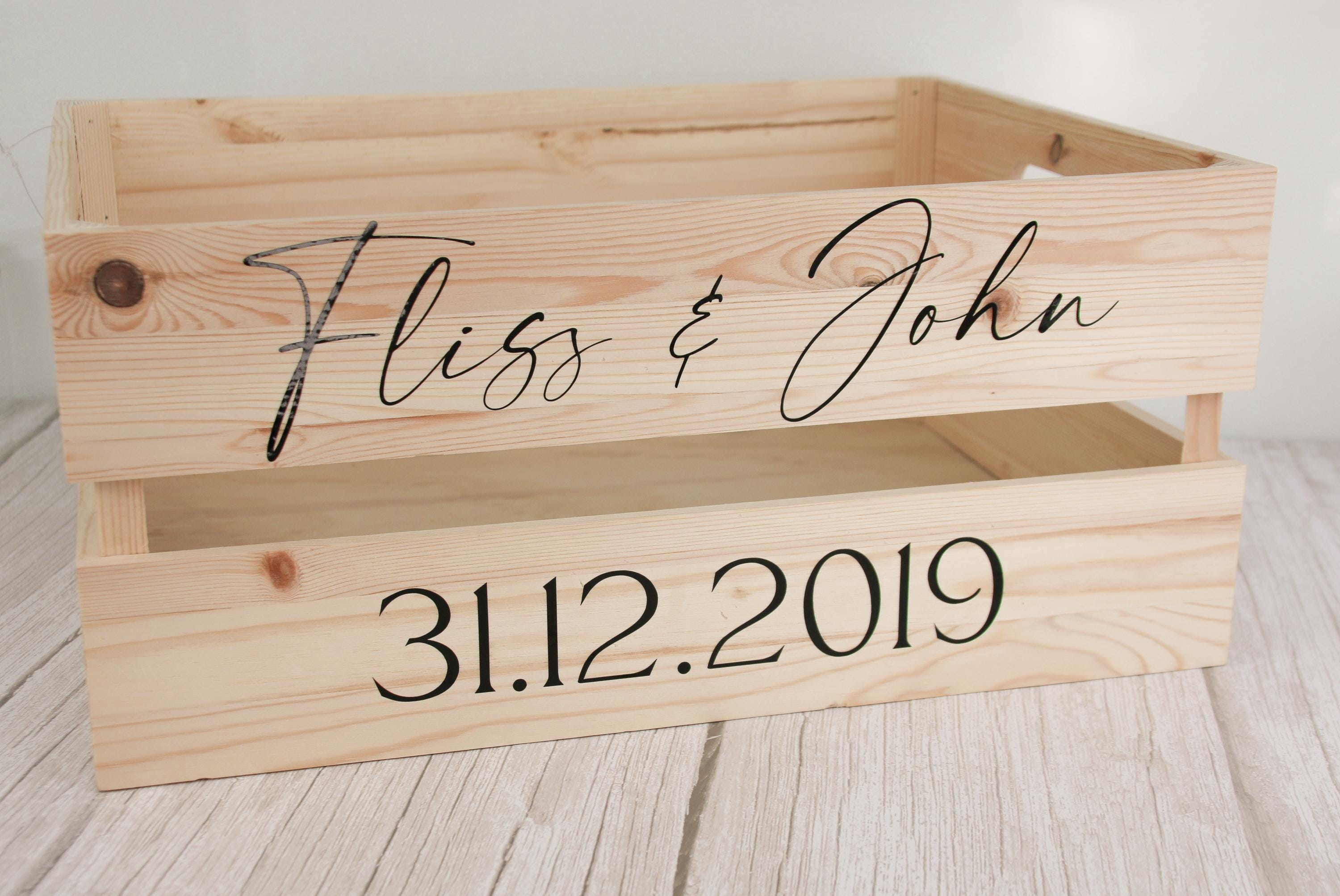 Crate - Wedding Day Crate | Personalised Wooden Crate | Wedding Gift | Marriage Crate | Gift for Mr & Mrs