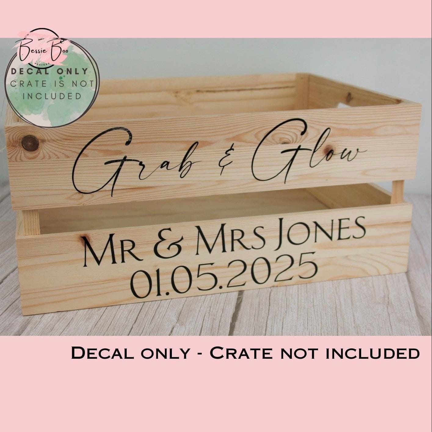 DIY Crate - Personalised Wedding Crate Sticker Decal