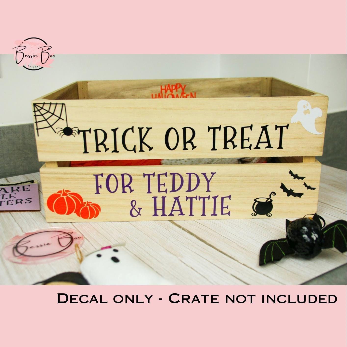 DIY Crate - Personalised Halloween Crate Sticker Decal