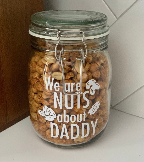 Gift Ideas - Personalised Nuts Jar |  Daddy’s Nuts | personalised Gifts | Gifts for grandparents | Gifts for him  | Dad’s Nut Bowl