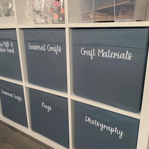 Storage Box Decals | Craft Room Labels | Self-Adhesive Personalised Decals | Personalised Stickers
