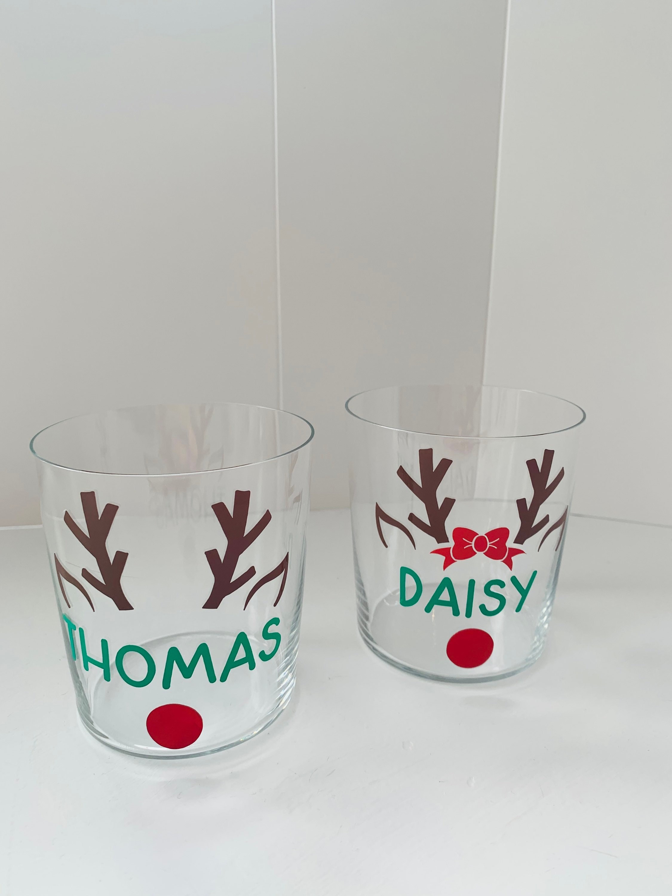 Christmas Reindeer  Glass Decals | Christmas Stickers| Personalised Christmas  Decals | Custom Made Vinyl Labels