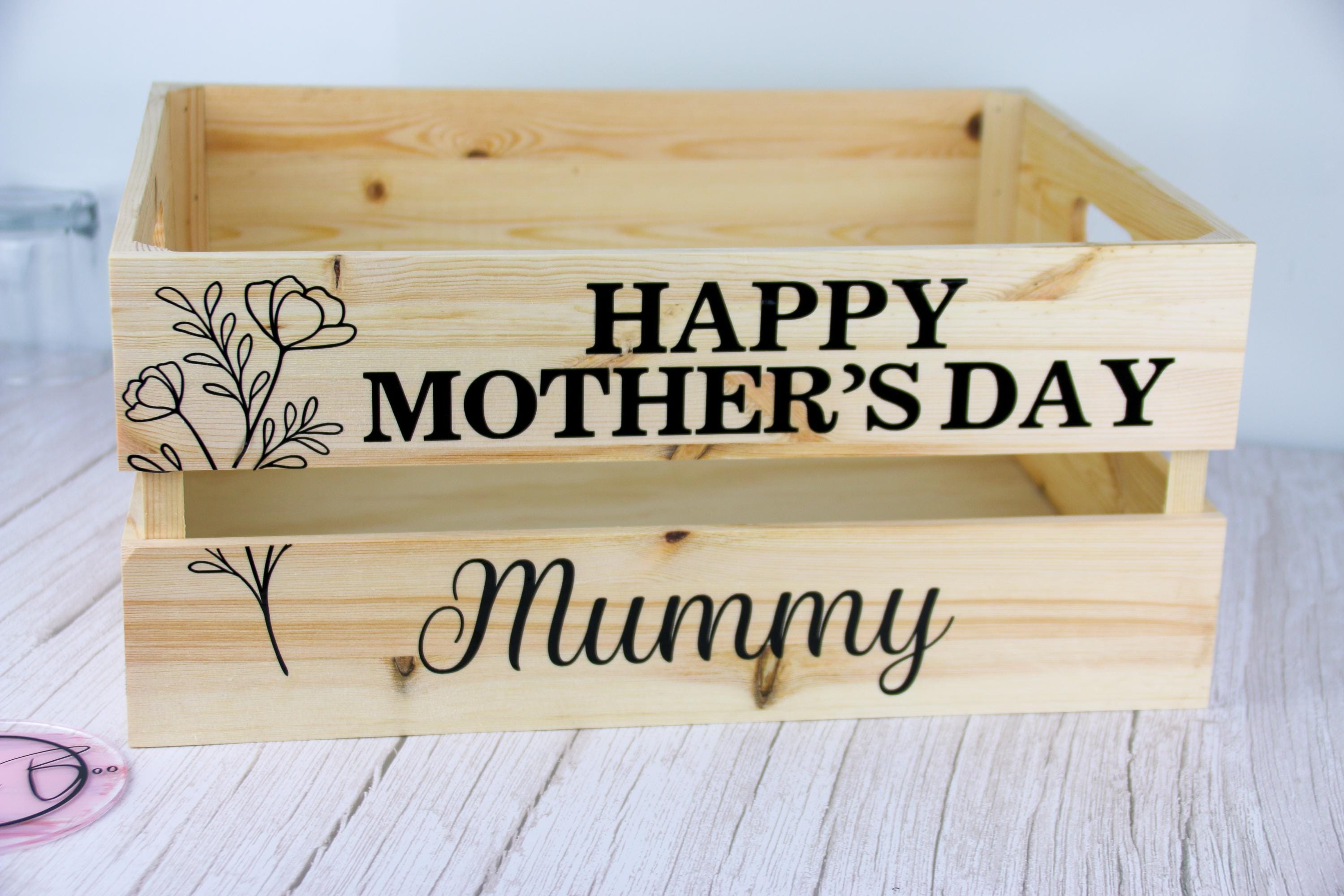 Crate - Mother’s Day Crate | Personalised Wooden Crate | Present for Mum, Mummy, Grandma, Grandmother  | Gift for her | Flower Crate
