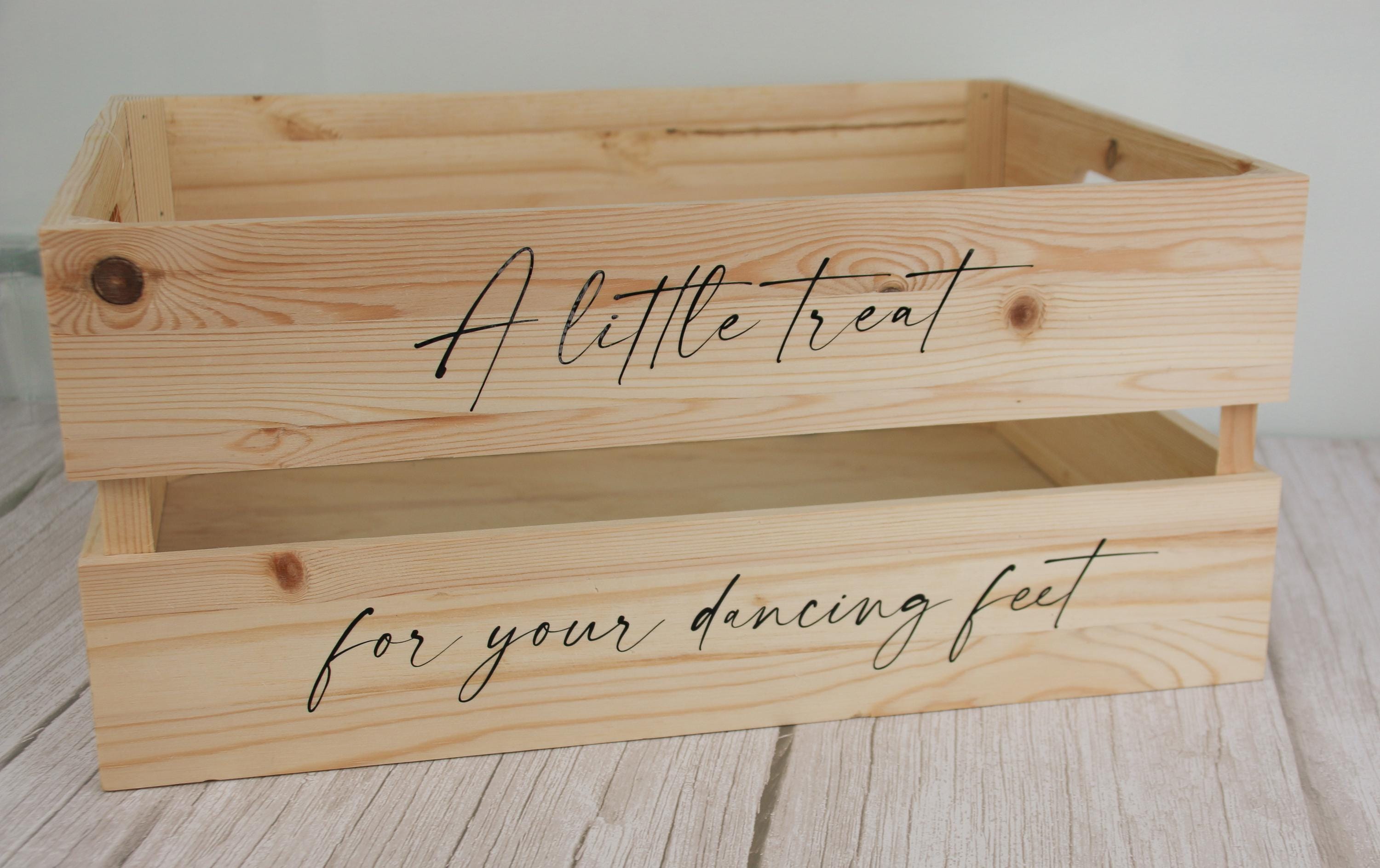 Crate - Wedding Day Crate | Personalised Wooden Crate | Marriage Crate | Gift for Mr & Mrs | A little treat for your dancing feet