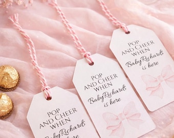 Personalised Handmade Baby Shower Bottle Tags