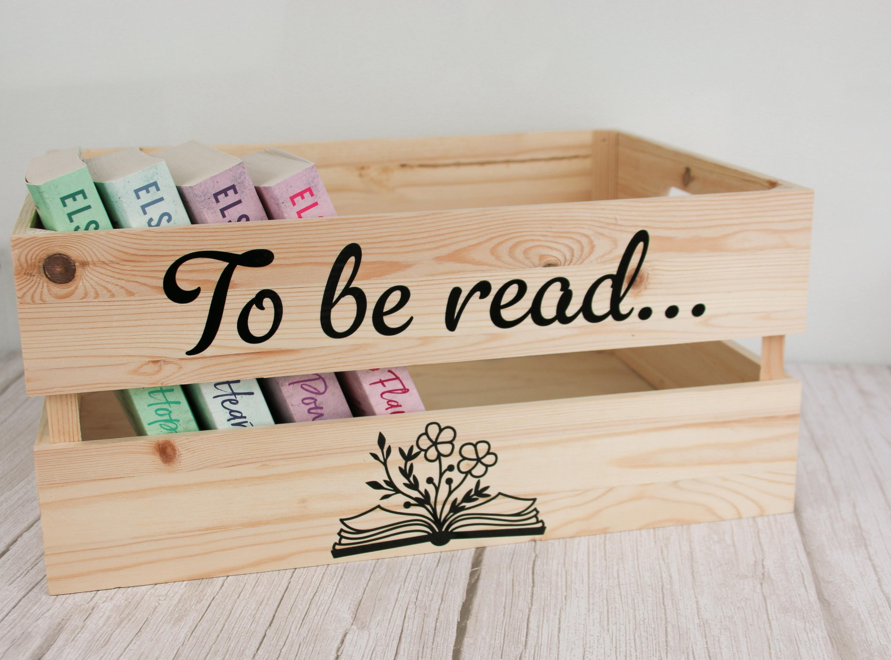 Crate - Book Crate | Library | To be Read | Personalised Wooden Crate | Gift for book lovers | Gift for her | Gift for him