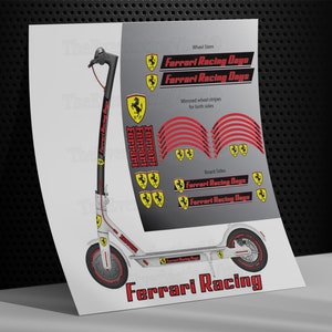 Autocollants Réfléchissants Scuderia Ferrari Racing Pour E-scooter Xiaomi Ninebot Segway