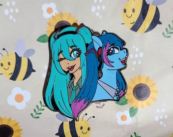 Hatsuneigh Miku / Hatsune Miku Crossover 2.5in Hard Enamel Pin