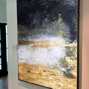 Large Abstract Wall Art Gold Original Abstract Painting Acrylic on Canvas Art Canvas Home Decor Abstract Wall Art gift for bedroom l