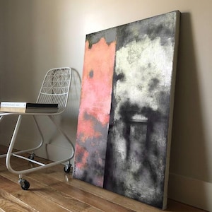 abstrakt groß original acryl leinwand druck farbenfroh modern Malerei Pink Trend Deko Geschenk pink