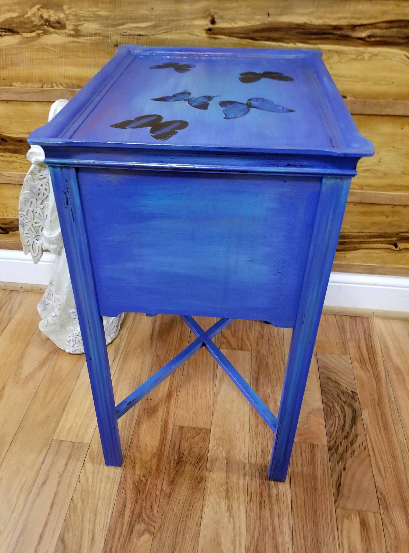 Painted Side Table Upcycled Vintage Painted Upcycled Etsy