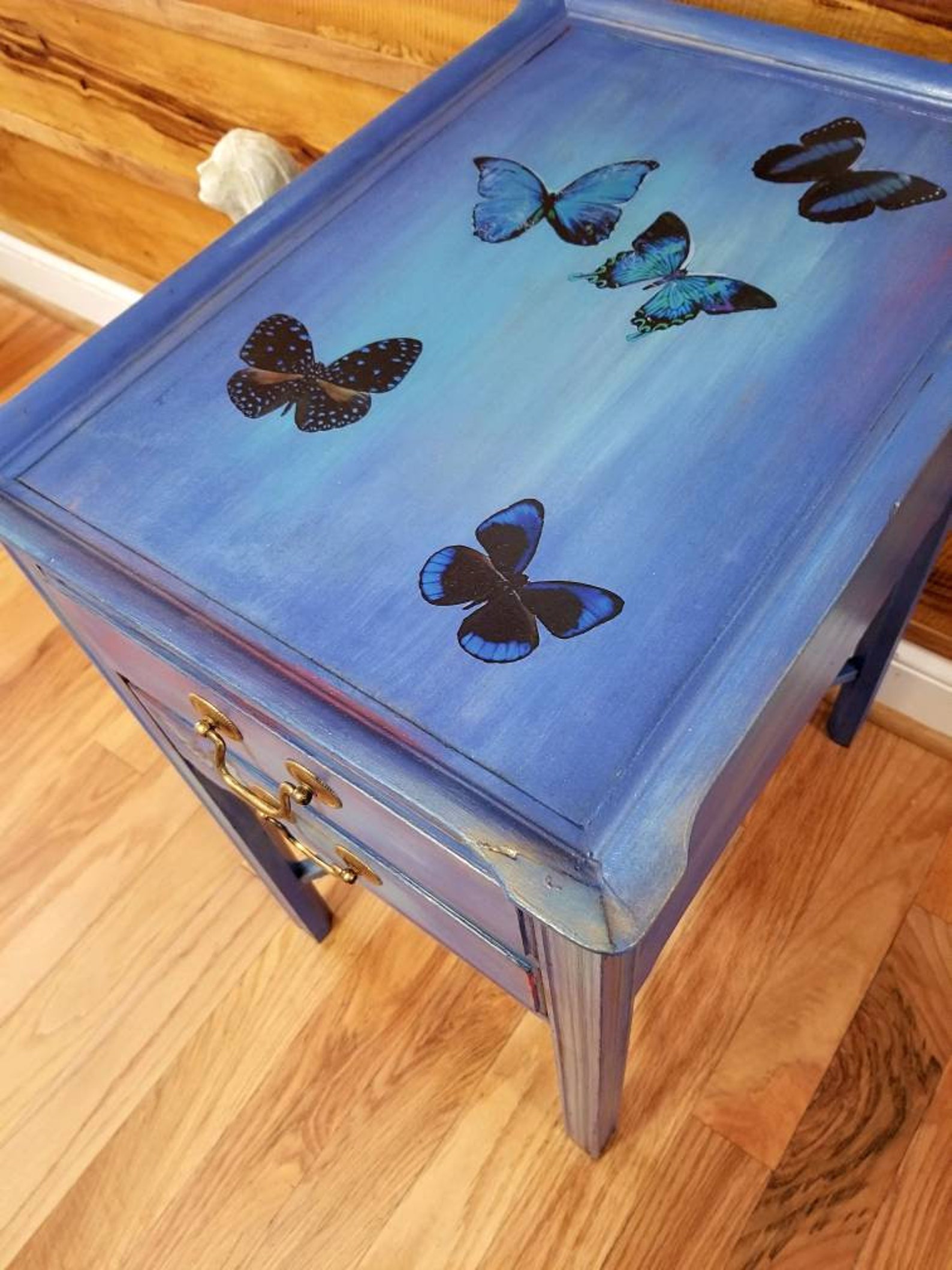 SOLD Painted Side Table Upcycled Vintage, Painted Upcycled Furniture