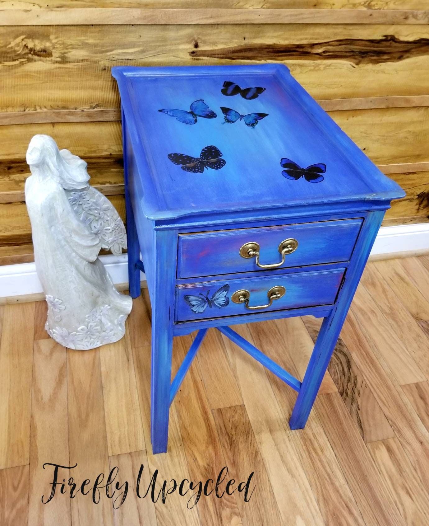 SOLD Painted Side Table Upcycled Vintage, Painted Upcycled Furniture