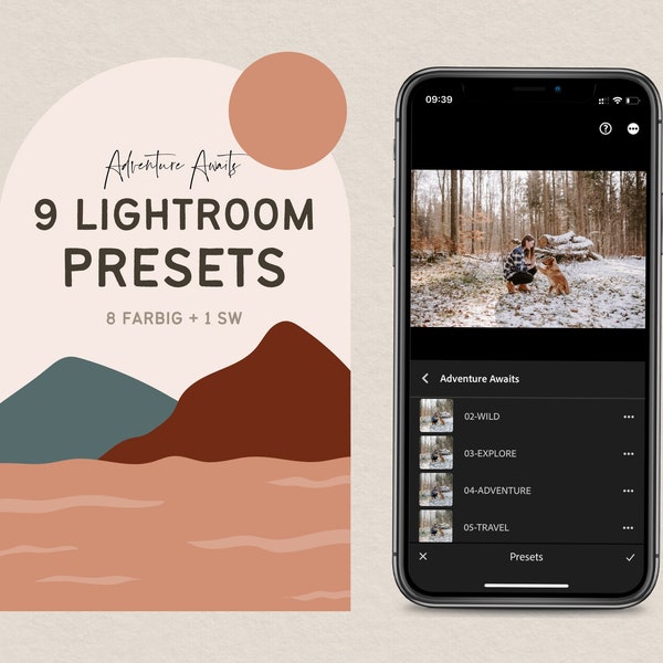 9 Lightroom Mobile Presets ADVENTURE AWAITS COLLECTION