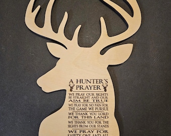 The Hunters Prayer Buck Silhouette - Laser Engraved- Unique - Hunting - Outdoorsman