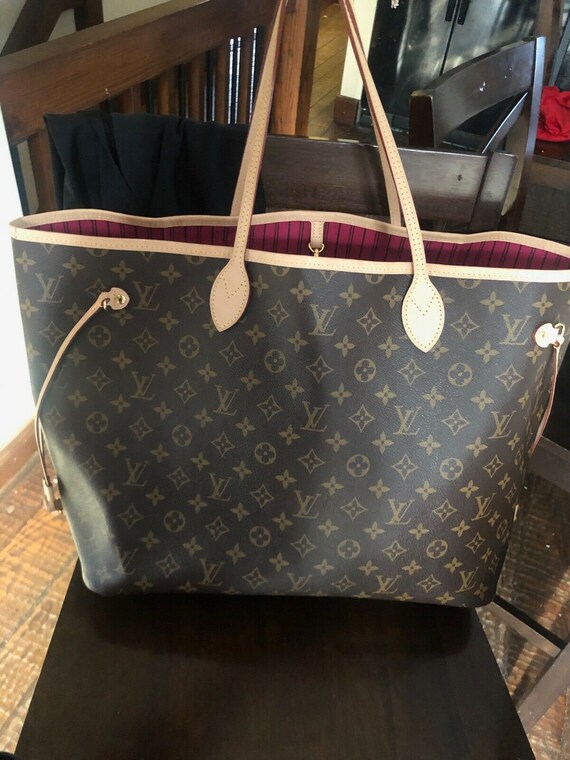 Authentic Louis Vuitton Neverfull GM Monogram Pivoine Pink Shoulder Handbag
