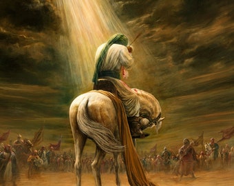 Hazrat Ali Asghar with Hazrat Hussain Banner, top quality banner, Muharram, Karbala, Ashura,shia islamic, ya hussain,martyrdom of Ali Asghar
