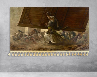 Imam Ali Khaiber hoogwaardige banner, ya Ali, shia-muurkunst, shia-muurbanners, imam ali-kunst, hoogwaardige premium canvasafdruk, imam ali
