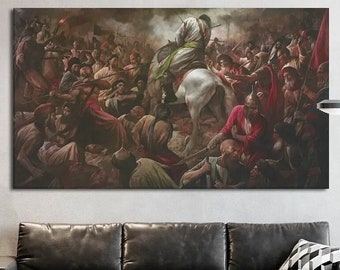 Ya Hussain, imam Hussain fell down heart break art, hazrat hussain banner, Muharram, Shia Islamic, Karbala, Ashura, Shia art,