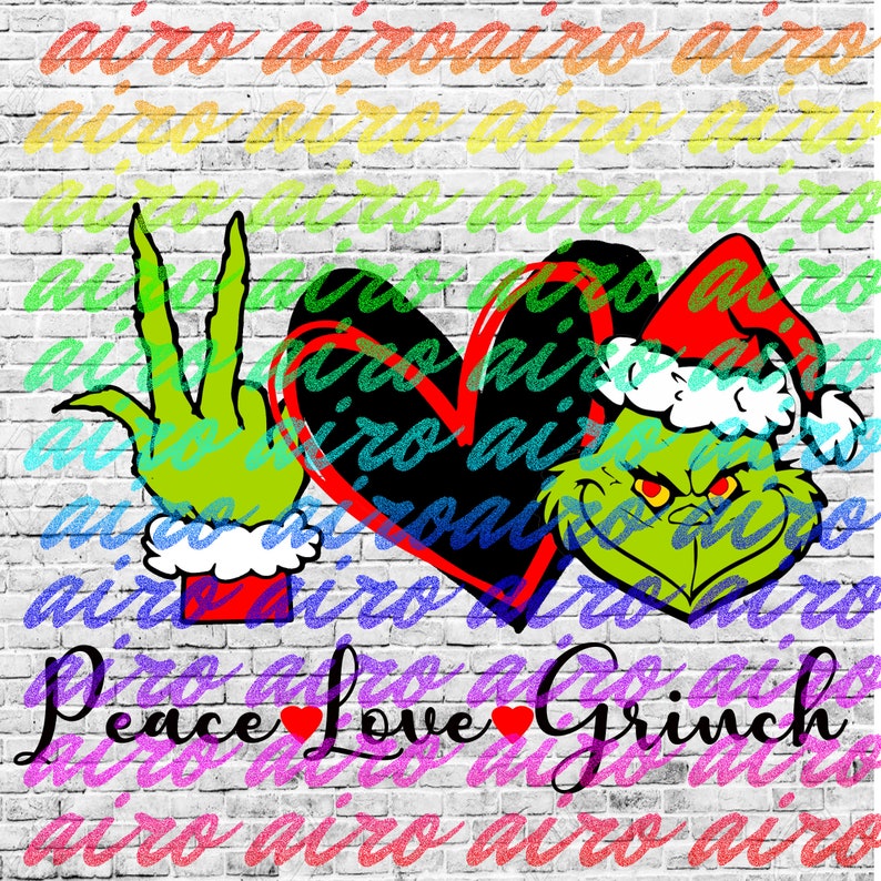 Download Peace Love Grinch PNG & SVG | Etsy