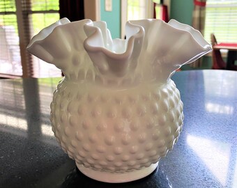 Fenton vase | Etsy Vintage Fenton Charleton Double Crimped