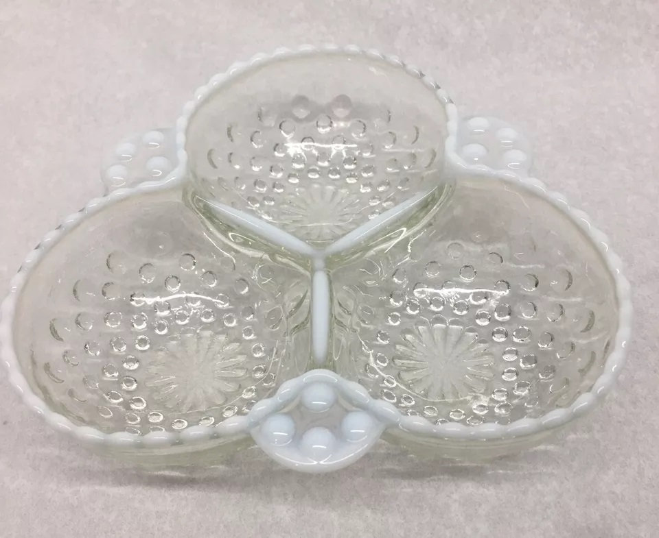 フェントン オパールセント ムーンストーン ホブネイル 分割皿 3