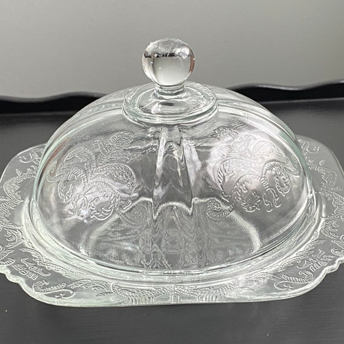 Pink Butter Dish by Mosser Glass Etsy