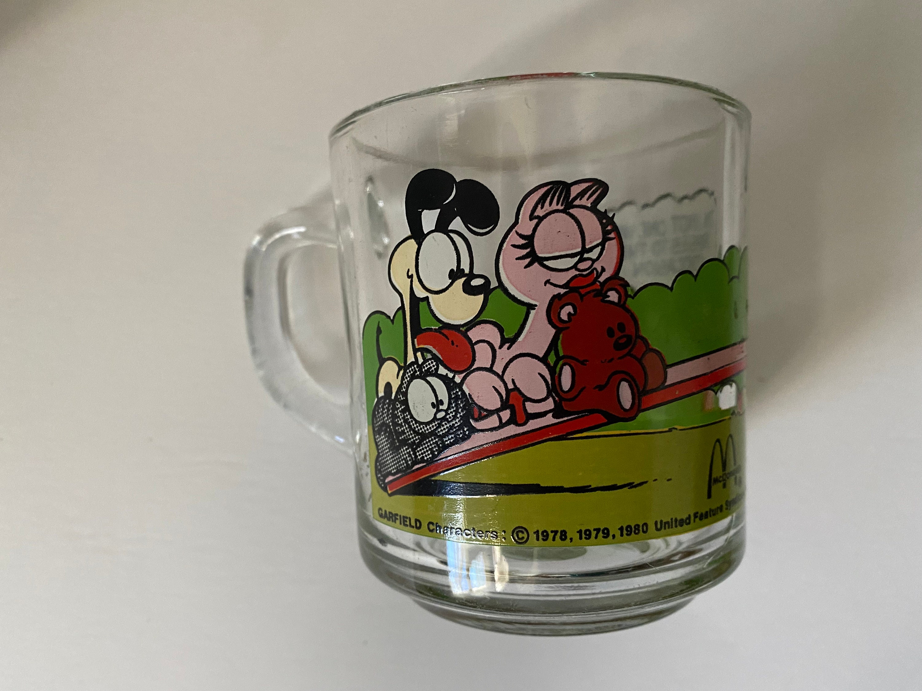 McDonald's Collector Series Garfield Clear Glass Handled Mugs
